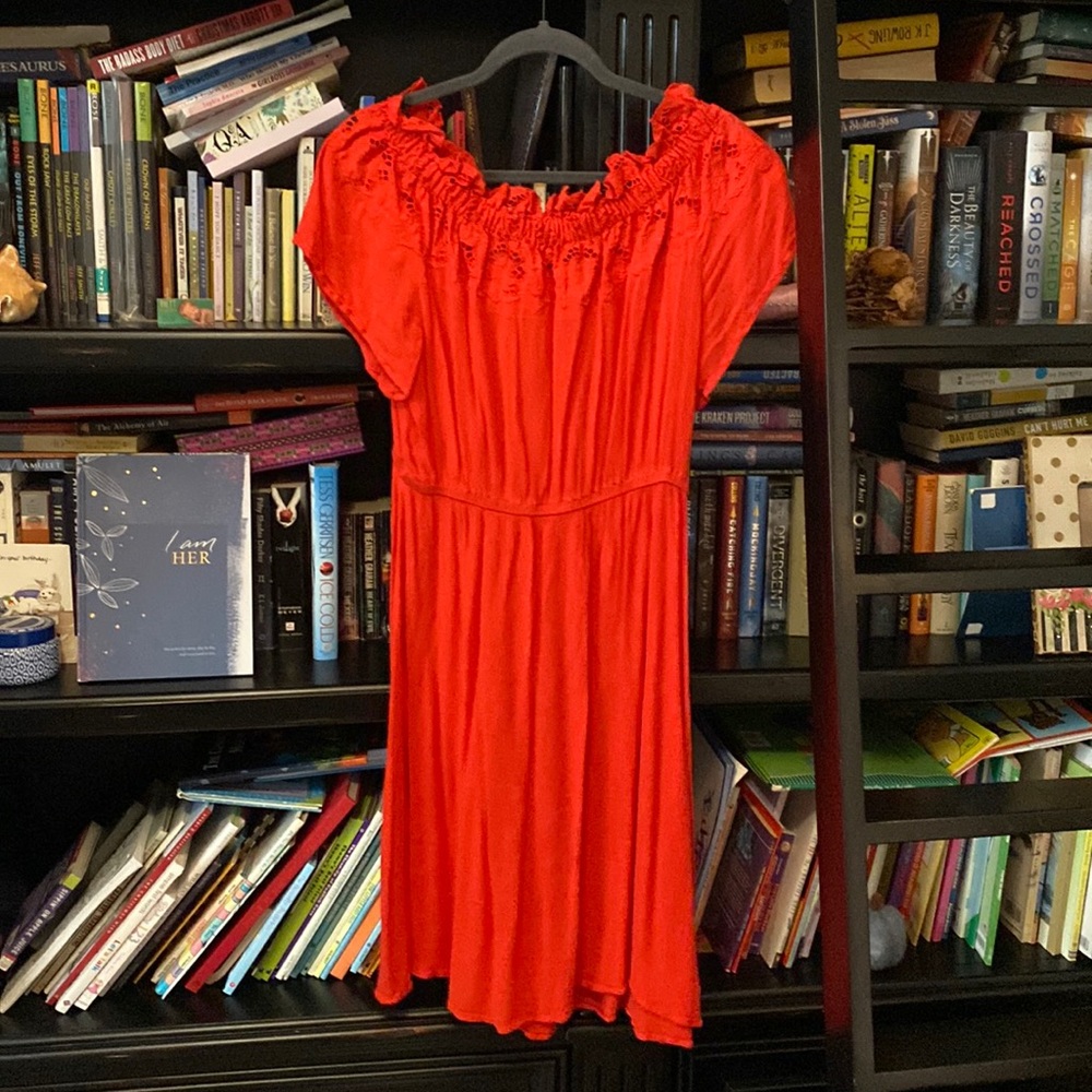H&M red off the shoulder dress